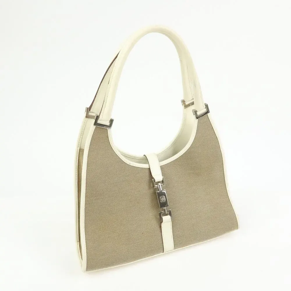 Gucci Jackie Canvas & Leather Hobo Bag Beige